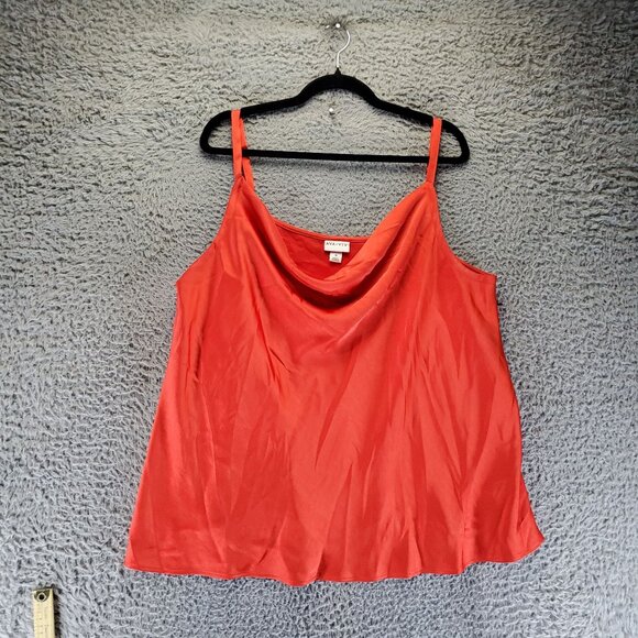 Ava & Viv Top Womens 1X Red Cowl Neck Satin Camisole Adjustable Straps *NWT* - Picture 1 of 9